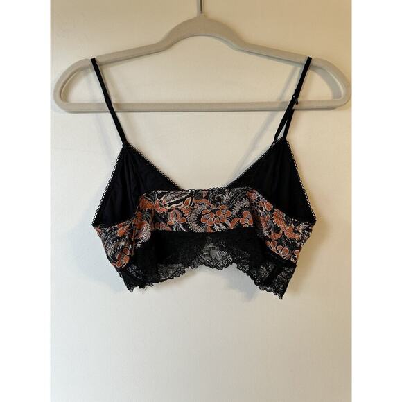Intimately Free People Brown Black Lace Racerback Bralette Size Medium - Picture 2 of 5